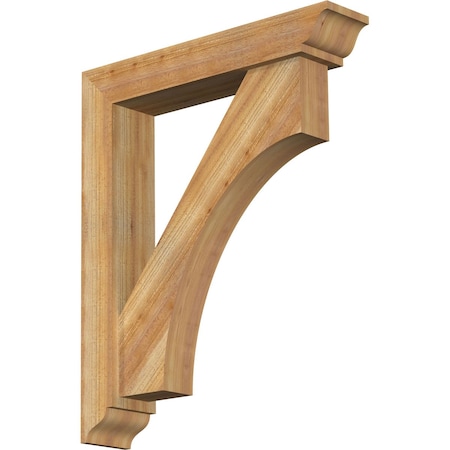 Westlake Traditional Rough Sawn Bracket W/ Offset Brace, Western Red Cedar, 6W X 30D X 36H